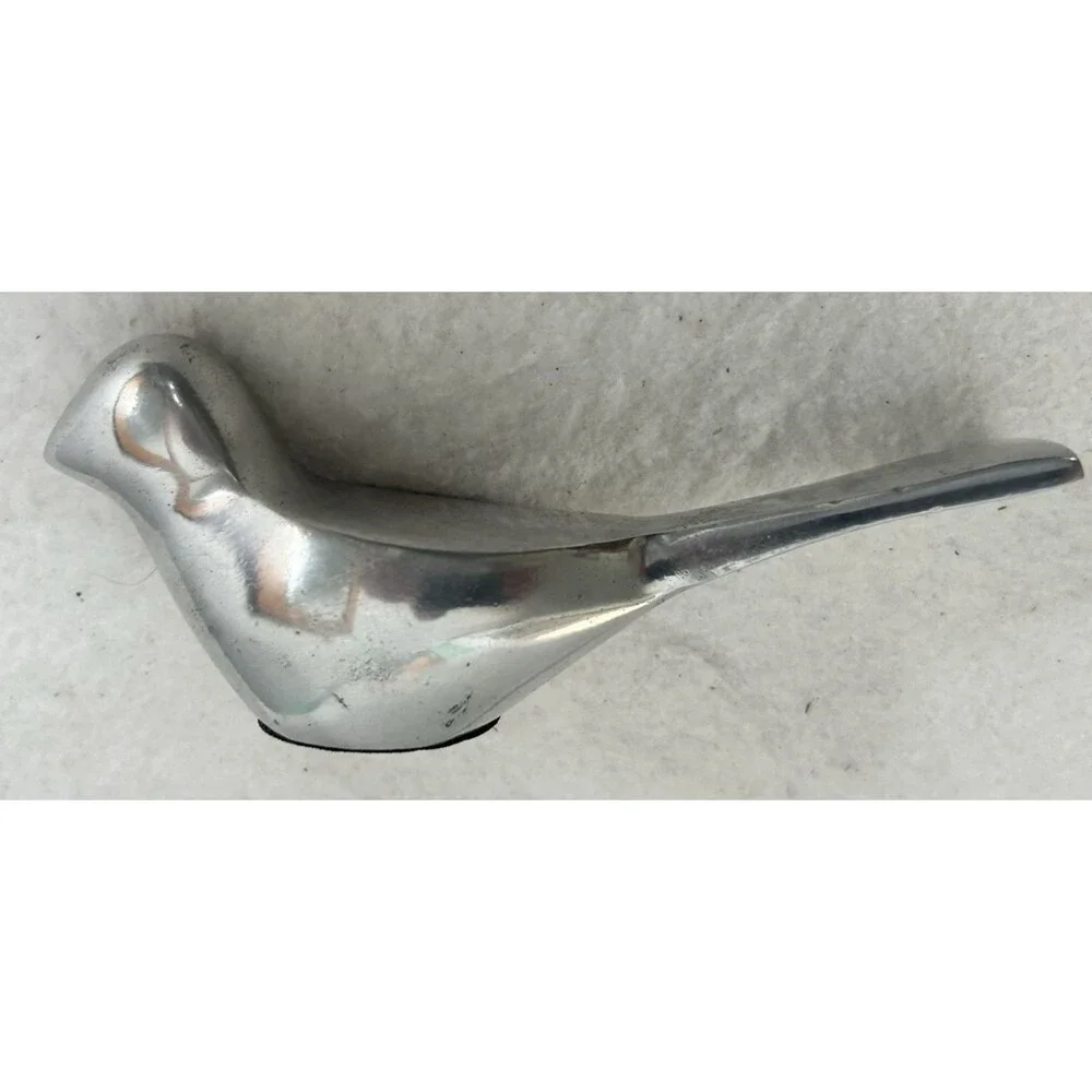MCM Bird Silver Plate Figurine Paperweight Minamalist Vintage Teacher Gift